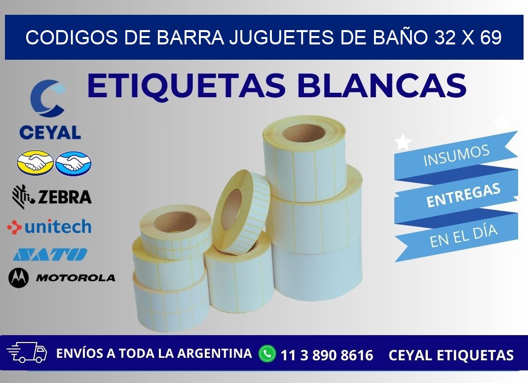 CODIGOS DE BARRA JUGUETES DE BAÑO 32 x 69