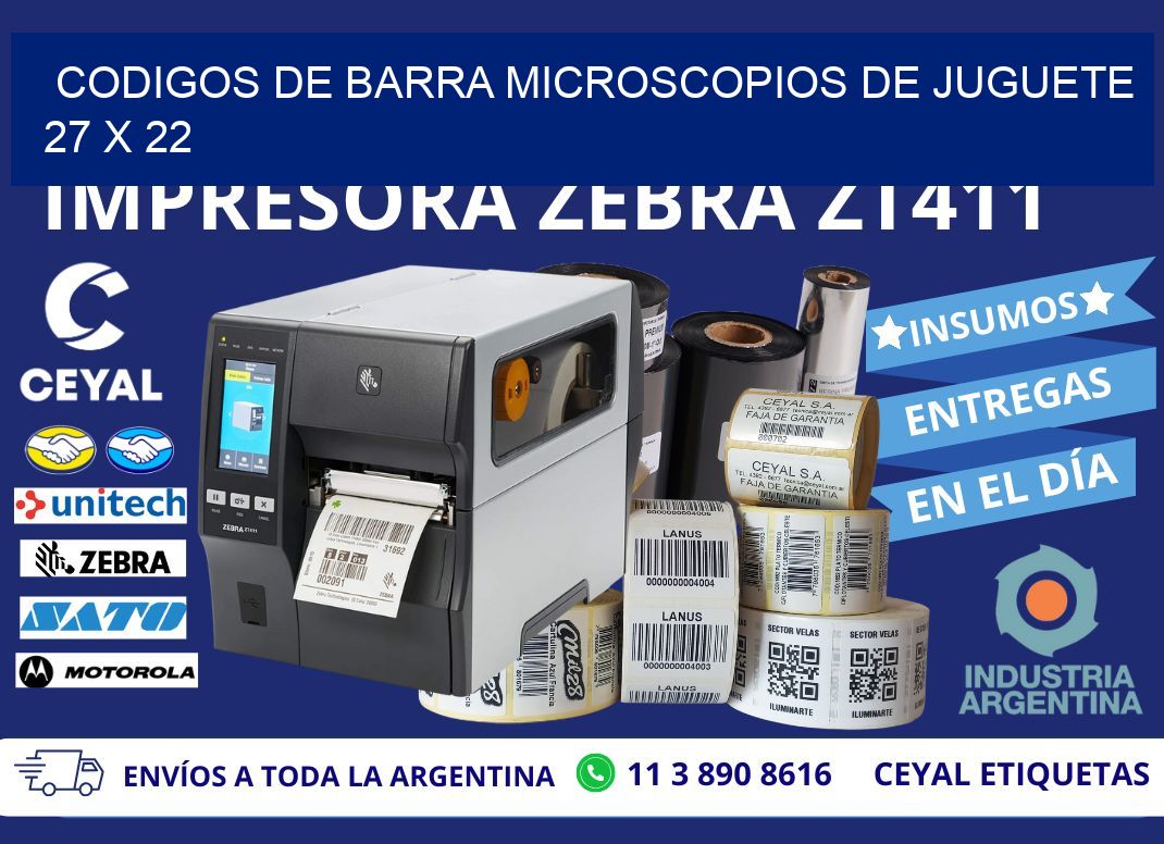 CODIGOS DE BARRA MICROSCOPIOS DE JUGUETE 27 x 22