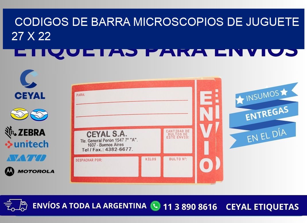 CODIGOS DE BARRA MICROSCOPIOS DE JUGUETE 27 x 22