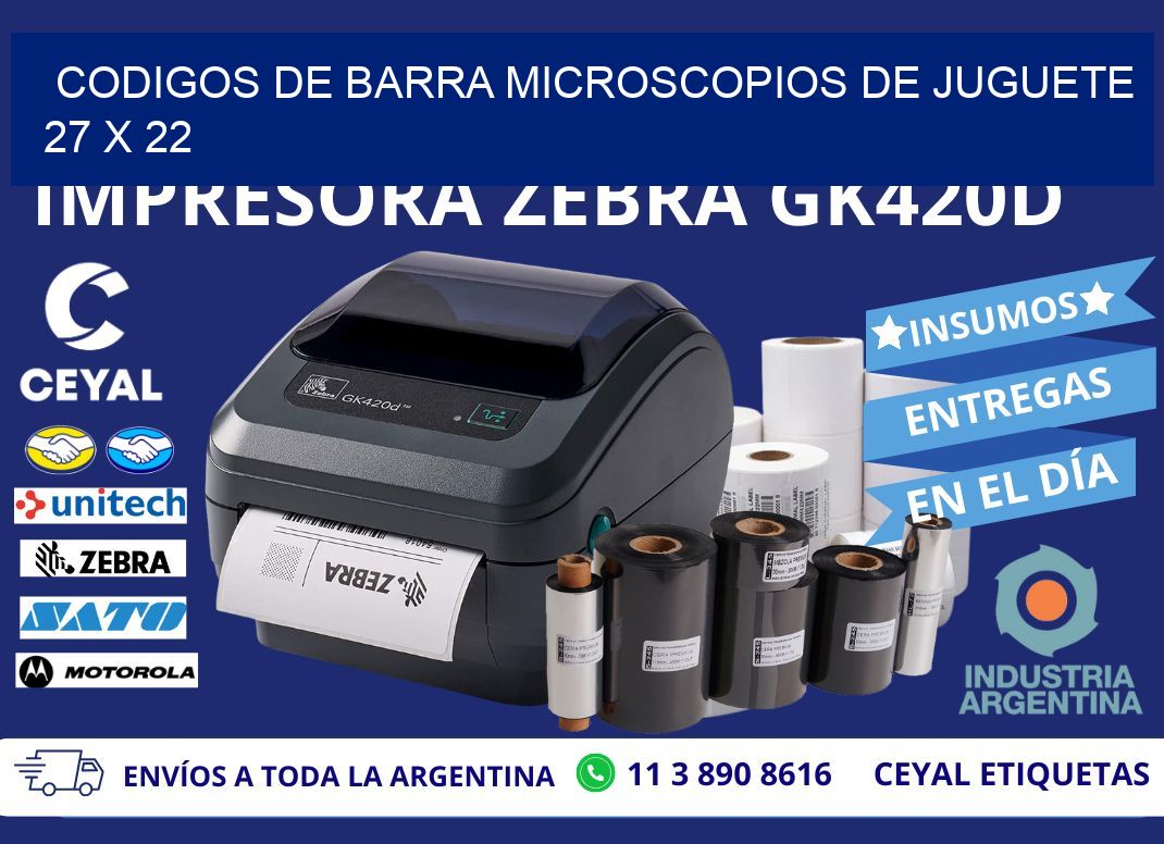 CODIGOS DE BARRA MICROSCOPIOS DE JUGUETE 27 x 22