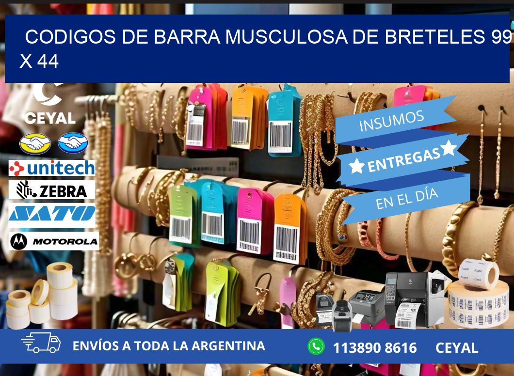 CODIGOS DE BARRA MUSCULOSA DE BRETELES 99 x 44