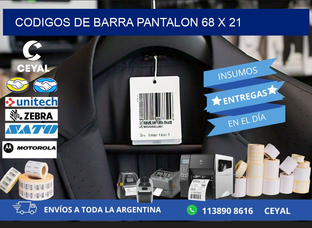 CODIGOS DE BARRA PANTALON 68 x 21