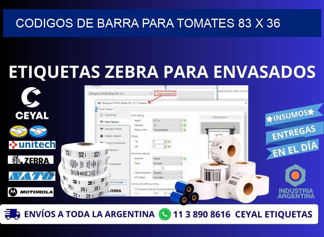 CODIGOS DE BARRA PARA TOMATES 83 x 36