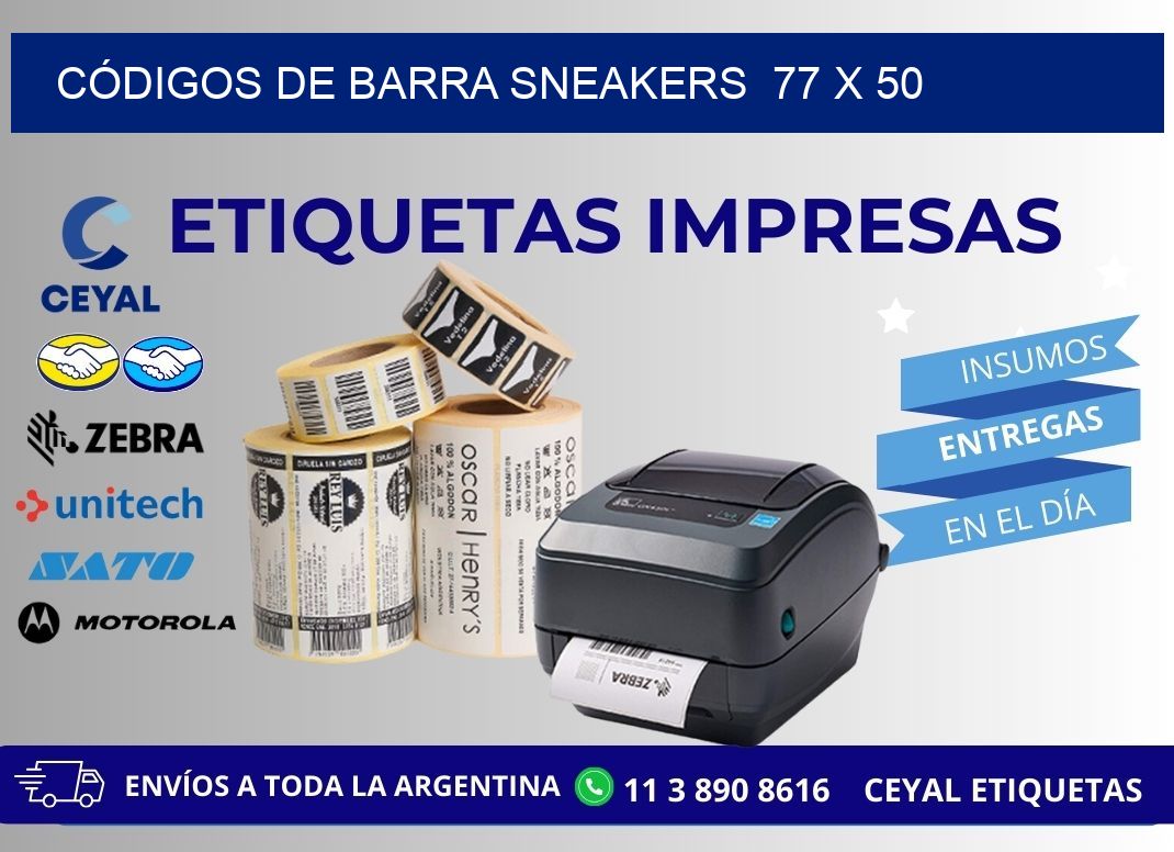 CÓDIGOS DE BARRA SNEAKERS  77 x 50