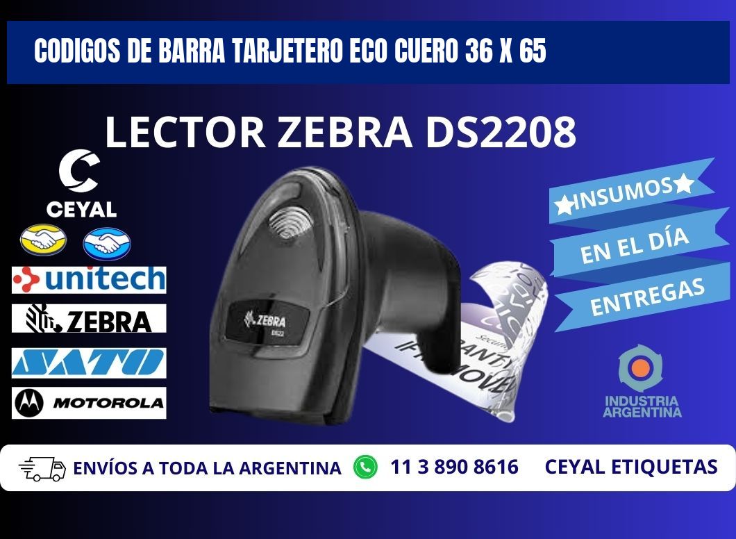 CODIGOS DE BARRA TARJETERO ECO CUERO 36 x 65