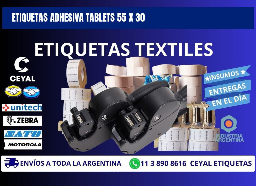 ETIQUETAS ADHESIVA TABLETS 55 x 30