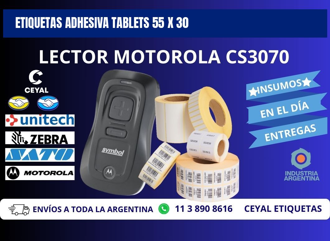 ETIQUETAS ADHESIVA TABLETS 55 x 30