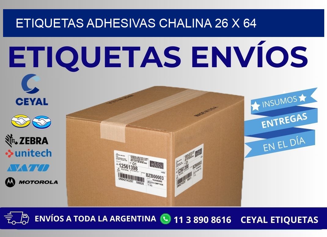 ETIQUETAS ADHESIVAS CHALINA 26 x 64