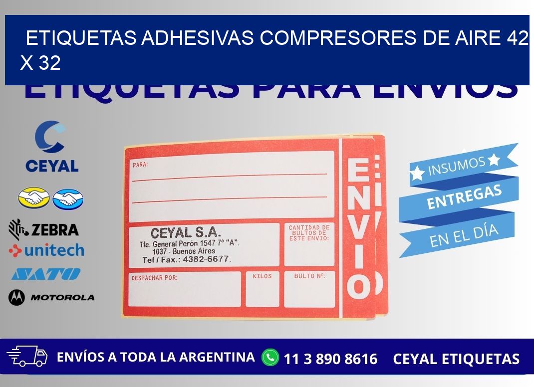 ETIQUETAS ADHESIVAS COMPRESORES DE AIRE 42 x 32