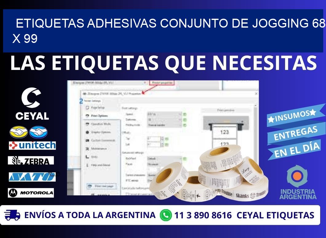 ETIQUETAS ADHESIVAS CONJUNTO DE JOGGING 68 x 99