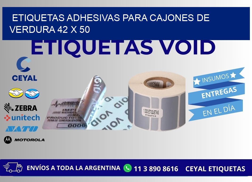 ETIQUETAS ADHESIVAS PARA CAJONES DE VERDURA 42 x 50