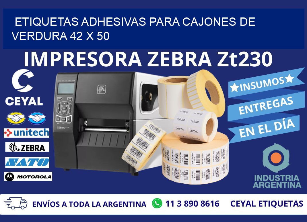 ETIQUETAS ADHESIVAS PARA CAJONES DE VERDURA 42 x 50