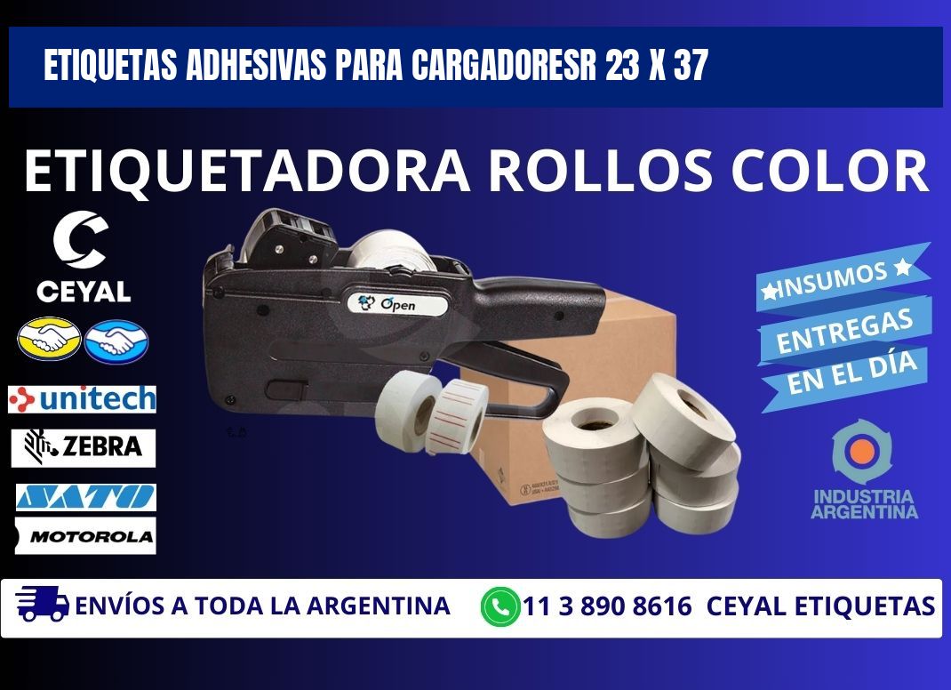 ETIQUETAS ADHESIVAS PARA CARGADORESR 23 x 37