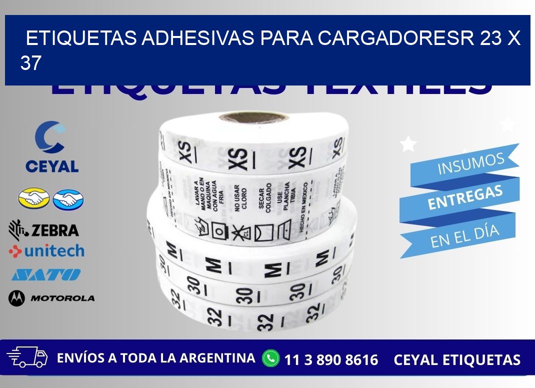 ETIQUETAS ADHESIVAS PARA CARGADORESR 23 x 37