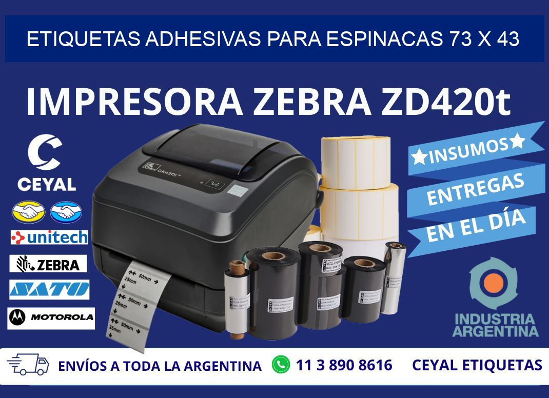 ETIQUETAS ADHESIVAS PARA ESPINACAS 73 x 43