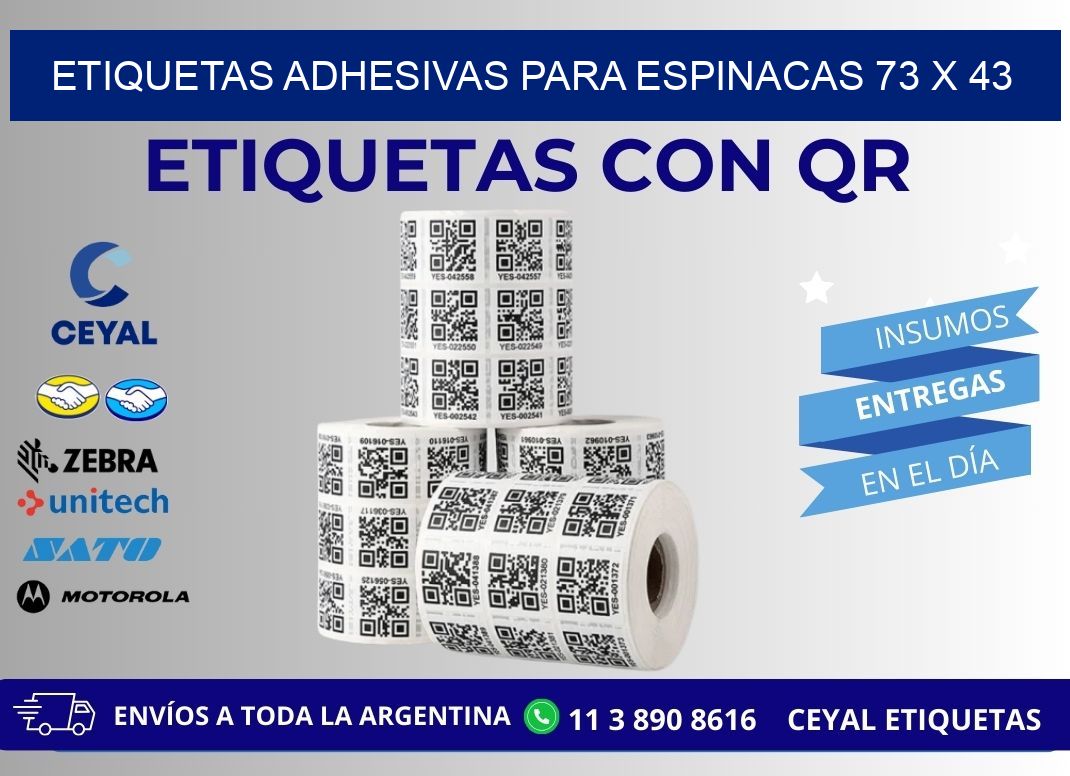 ETIQUETAS ADHESIVAS PARA ESPINACAS 73 x 43