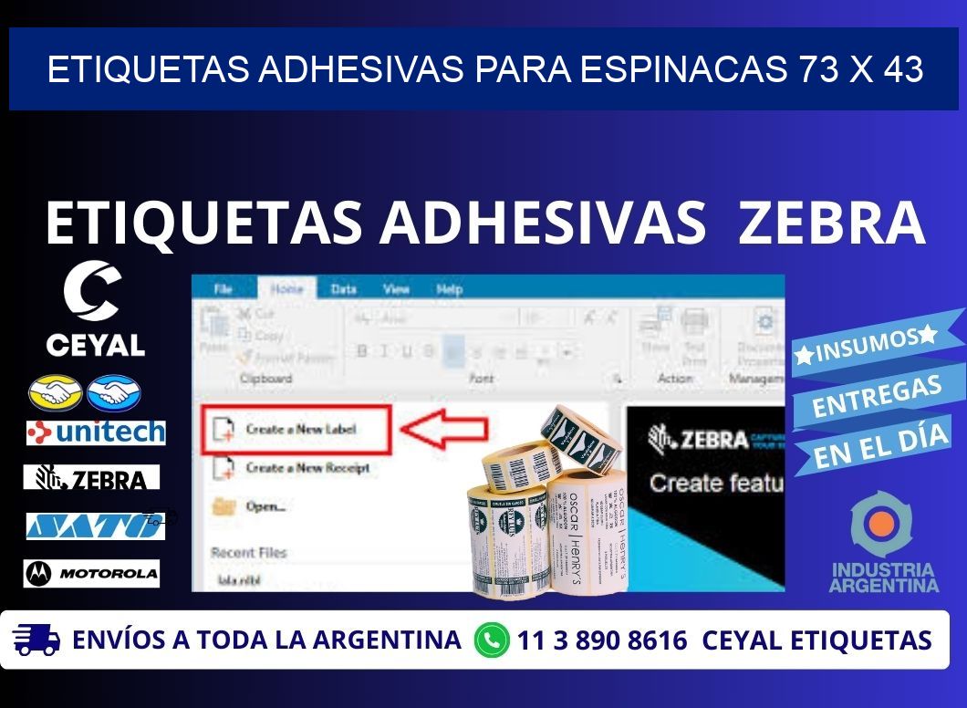 ETIQUETAS ADHESIVAS PARA ESPINACAS 73 x 43