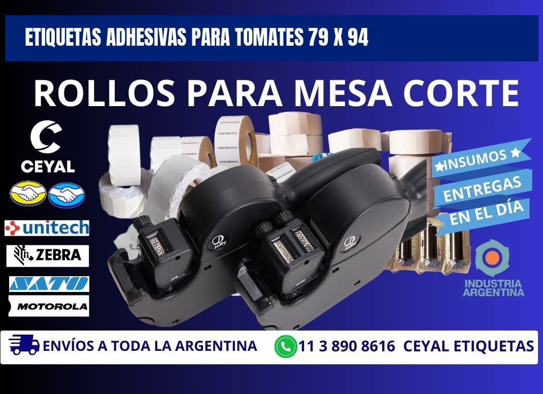 ETIQUETAS ADHESIVAS PARA TOMATES 79 x 94