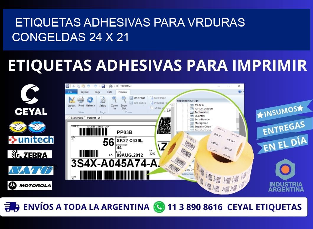 ETIQUETAS ADHESIVAS PARA VRDURAS CONGELDAS 24 x 21