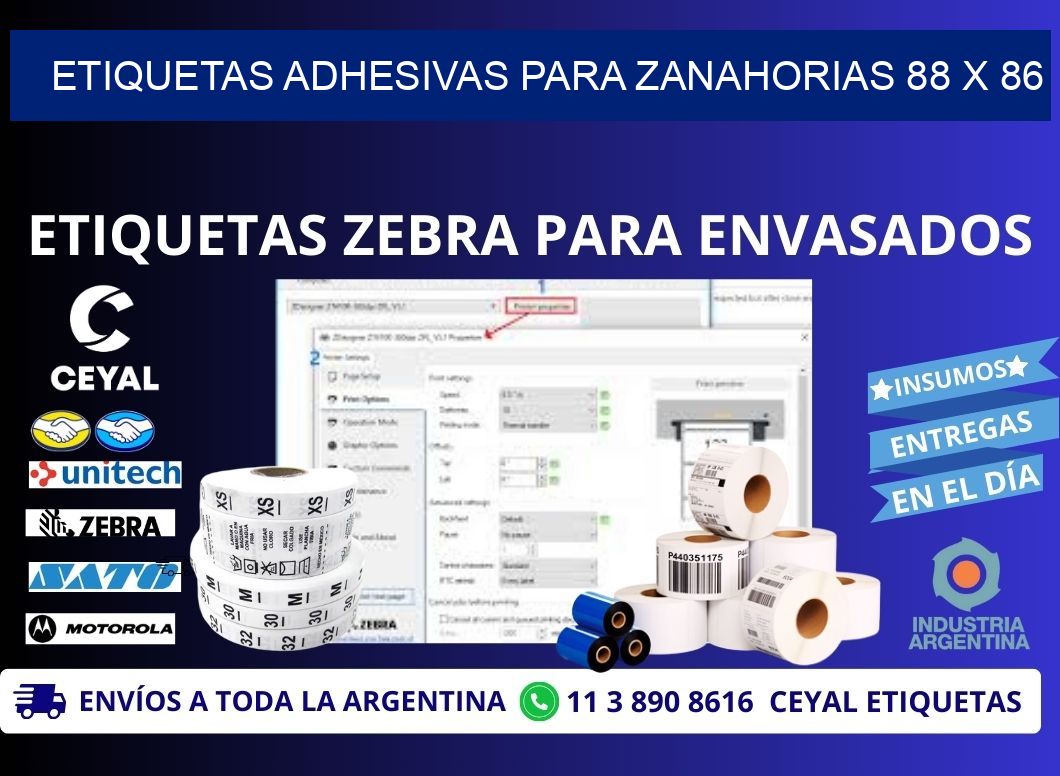 ETIQUETAS ADHESIVAS PARA ZANAHORIAS 88 x 86