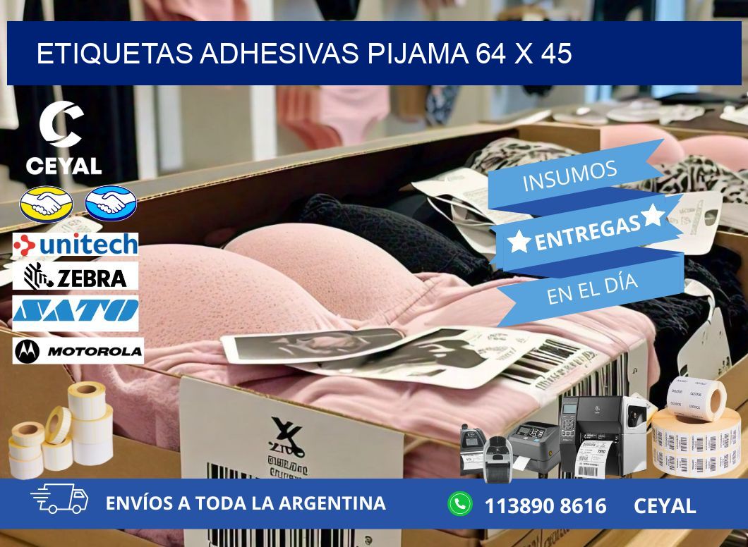 ETIQUETAS ADHESIVAS PIJAMA 64 x 45