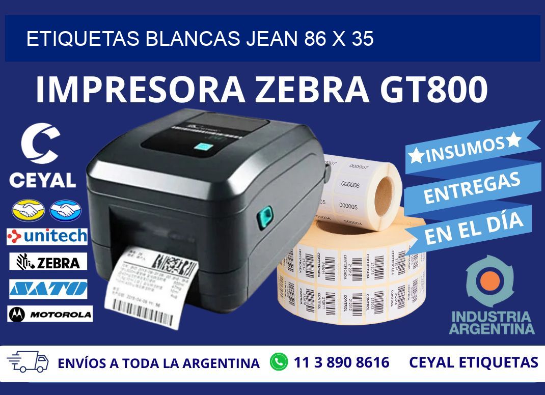 ETIQUETAS BLANCAS JEAN 86 x 35