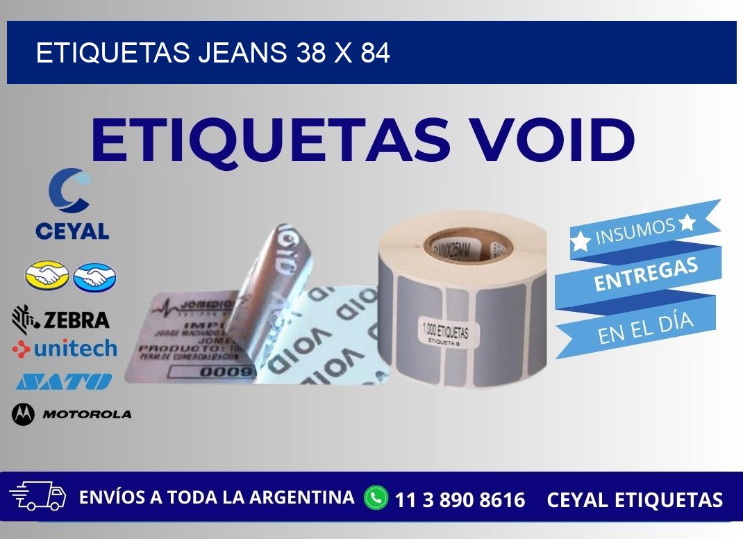 ETIQUETAS JEANS 38 x 84