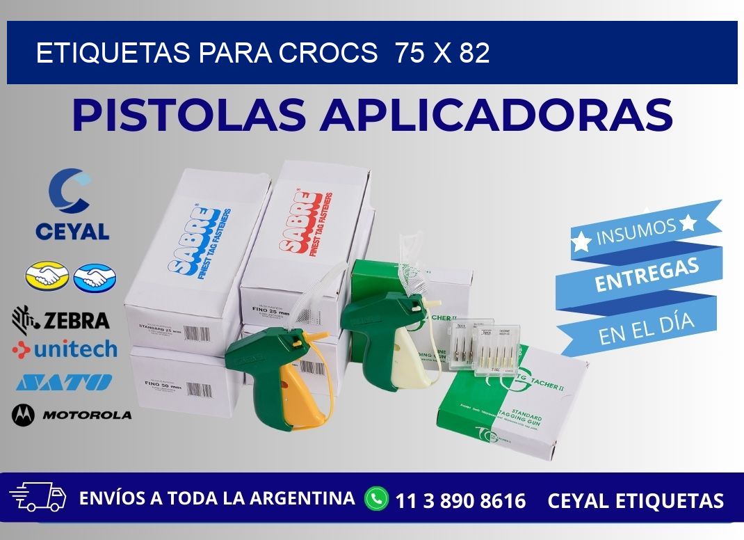 ETIQUETAS PARA CROCS  75 x 82