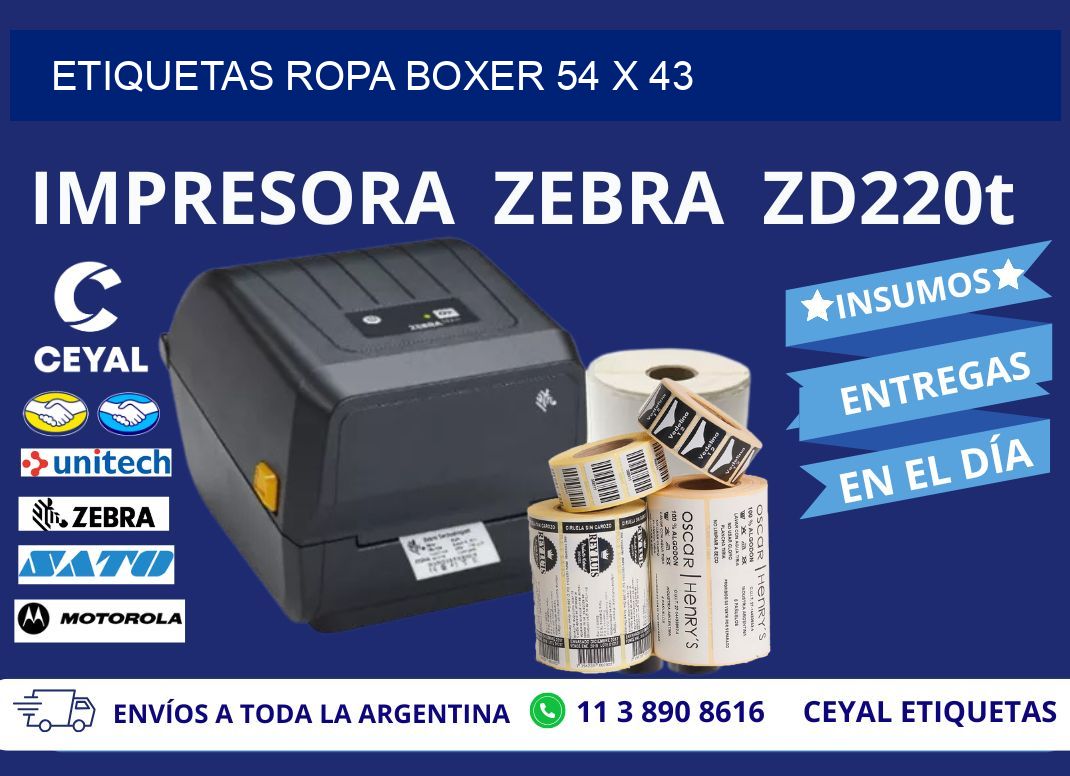 ETIQUETAS ROPA BOXER 54 x 43