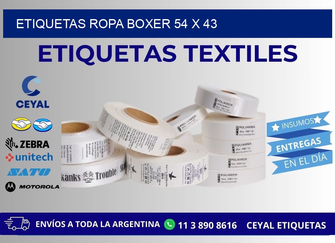 ETIQUETAS ROPA BOXER 54 x 43