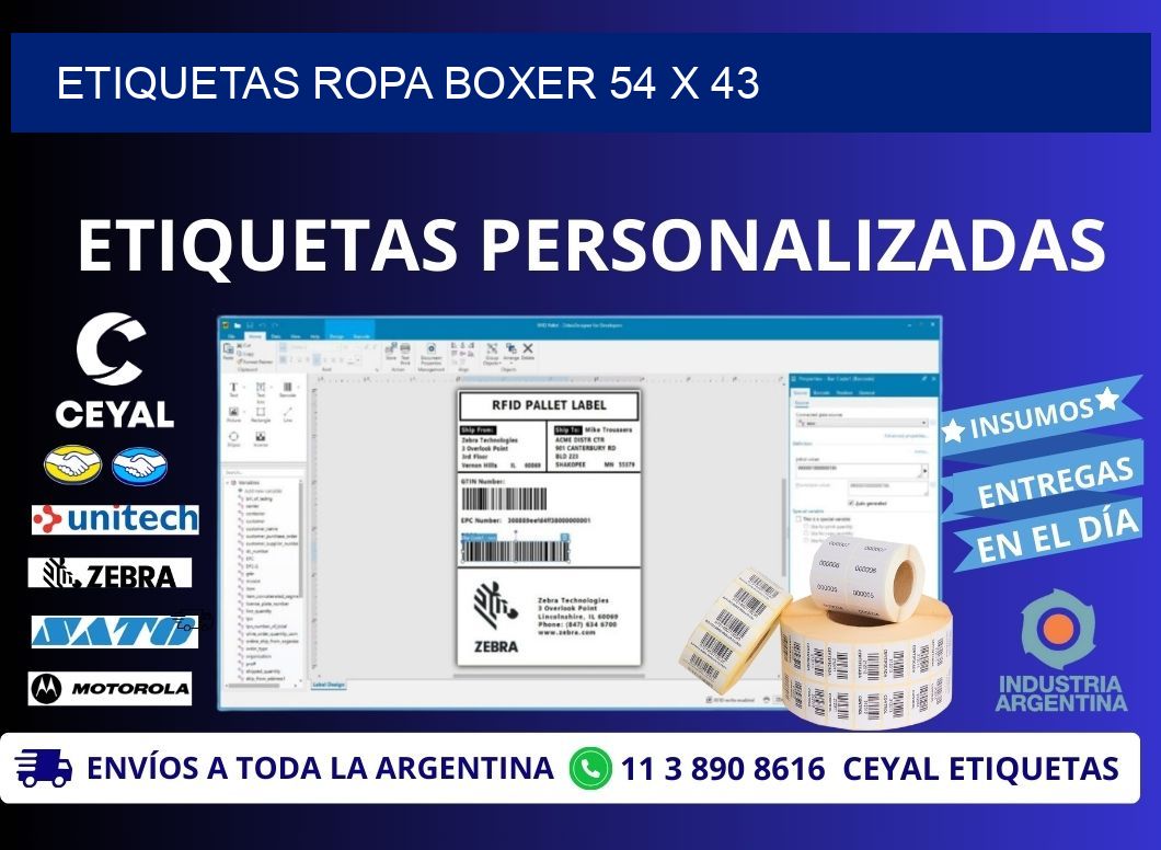 ETIQUETAS ROPA BOXER 54 x 43