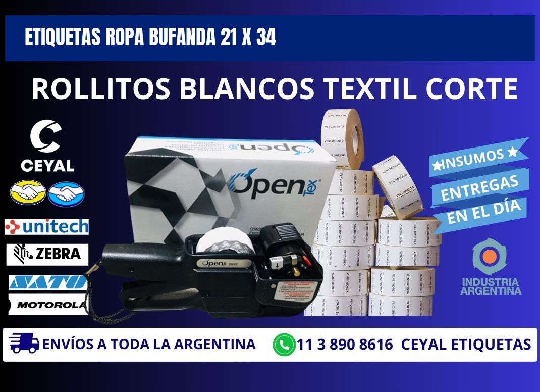 ETIQUETAS ROPA BUFANDA 21 x 34