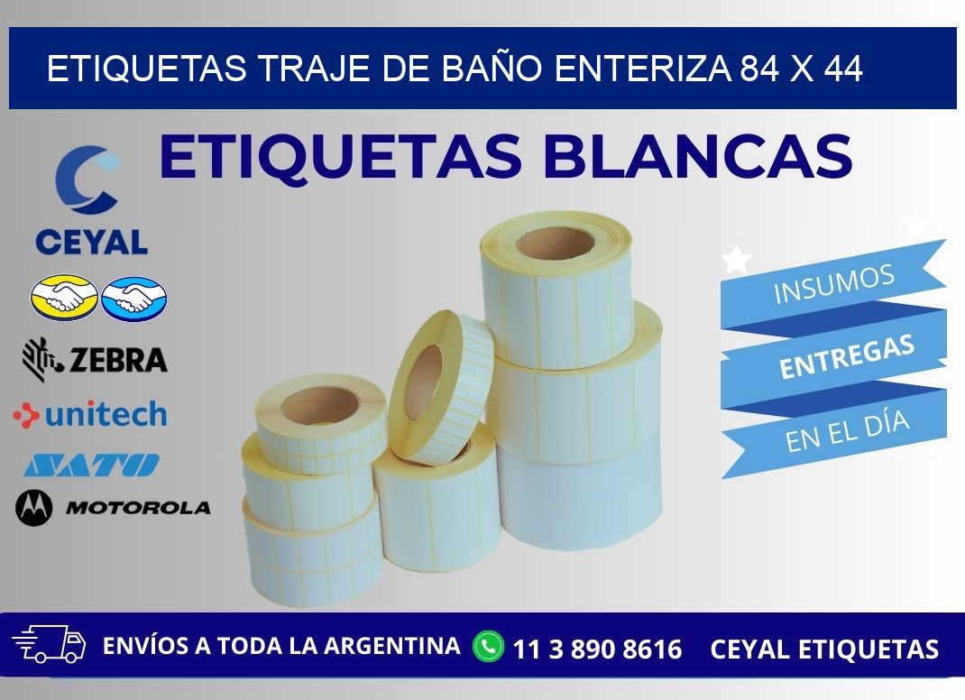 ETIQUETAS TRAJE DE BAÑO ENTERIZA 84 x 44