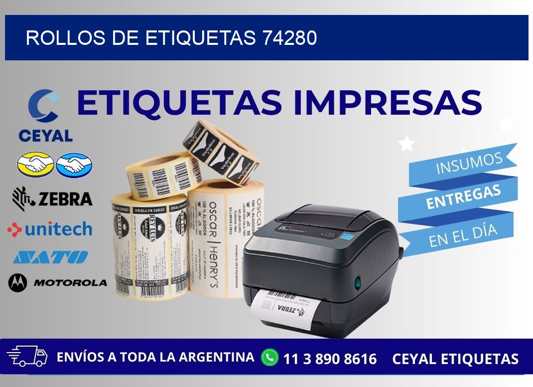 ROLLOS DE ETIQUETAS 74280