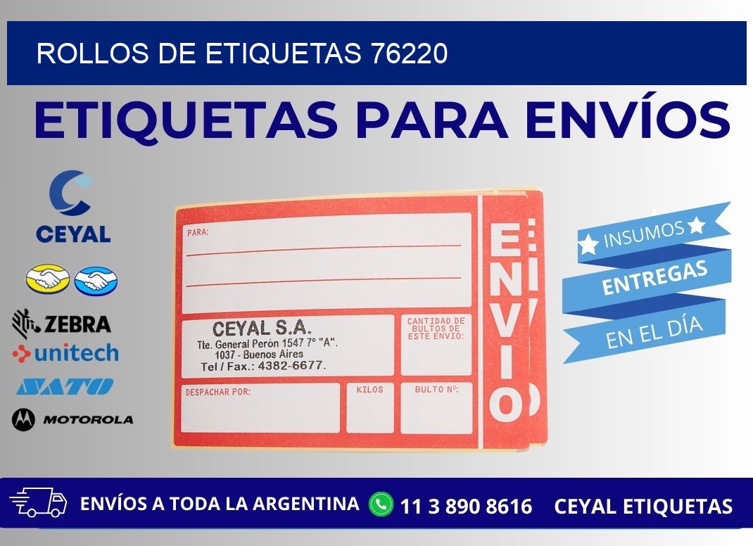 ROLLOS DE ETIQUETAS 76220