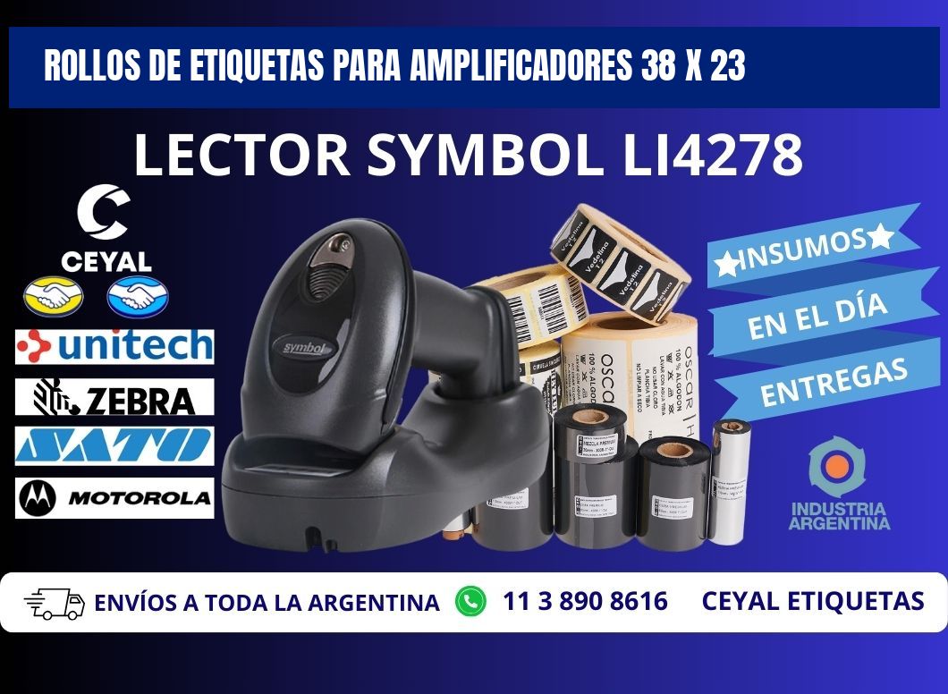 ROLLOS DE ETIQUETAS PARA AMPLIFICADORES 38 x 23