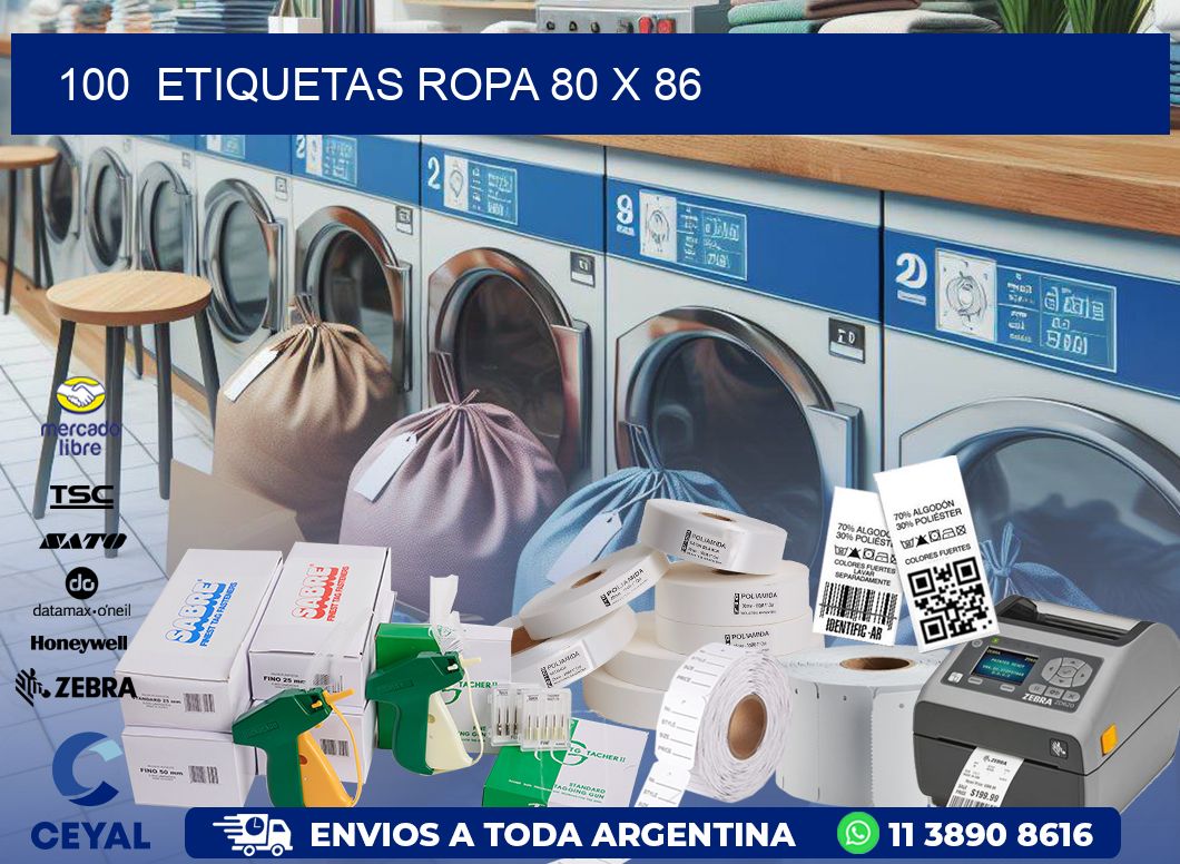 100  ETIQUETAS ROPA 80 x 86