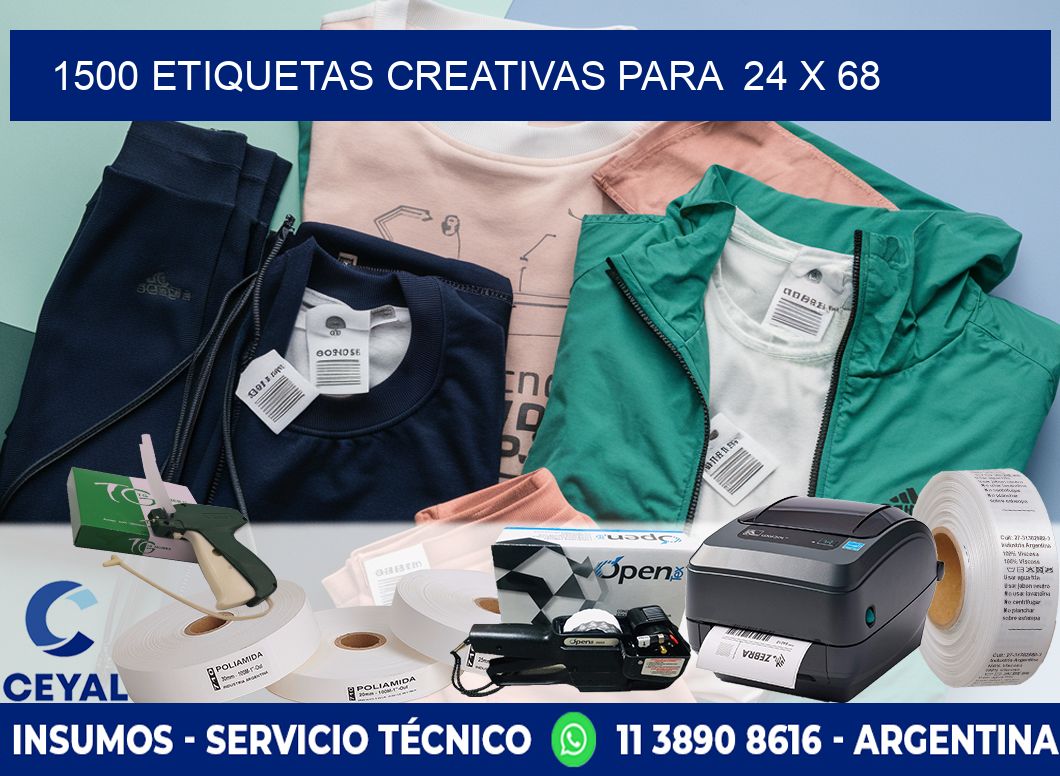 1500 ETIQUETAS CREATIVAS PARA  24 x 68