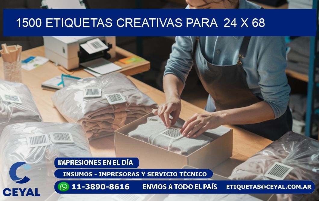 1500 ETIQUETAS CREATIVAS PARA  24 x 68