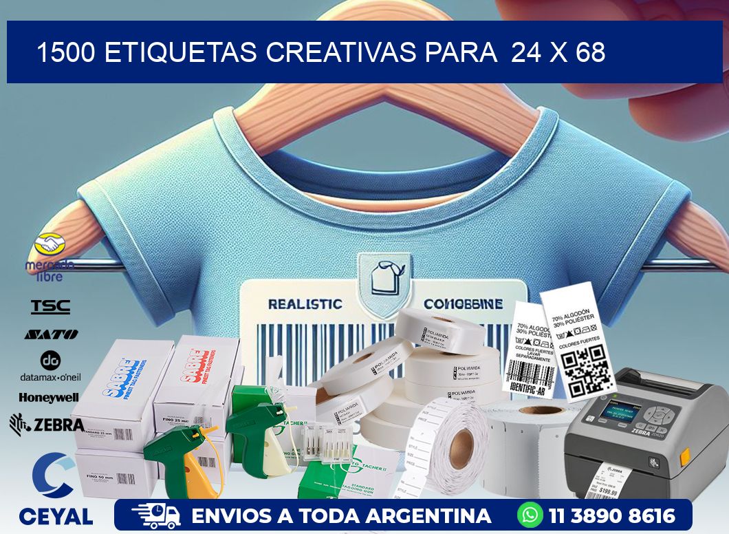 1500 ETIQUETAS CREATIVAS PARA  24 x 68