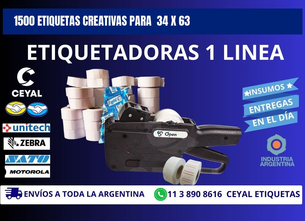 1500 ETIQUETAS CREATIVAS PARA  34 x 63