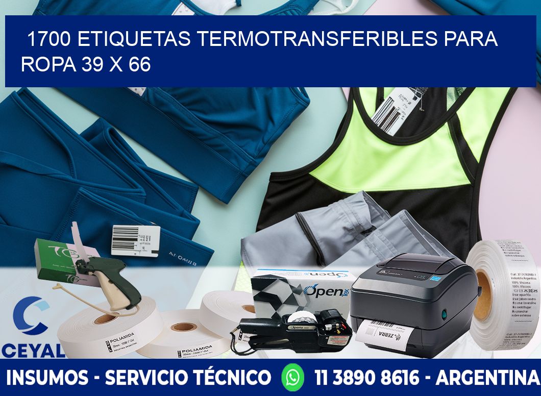 1700 ETIQUETAS TERMOTRANSFERIBLES PARA ROPA 39 x 66