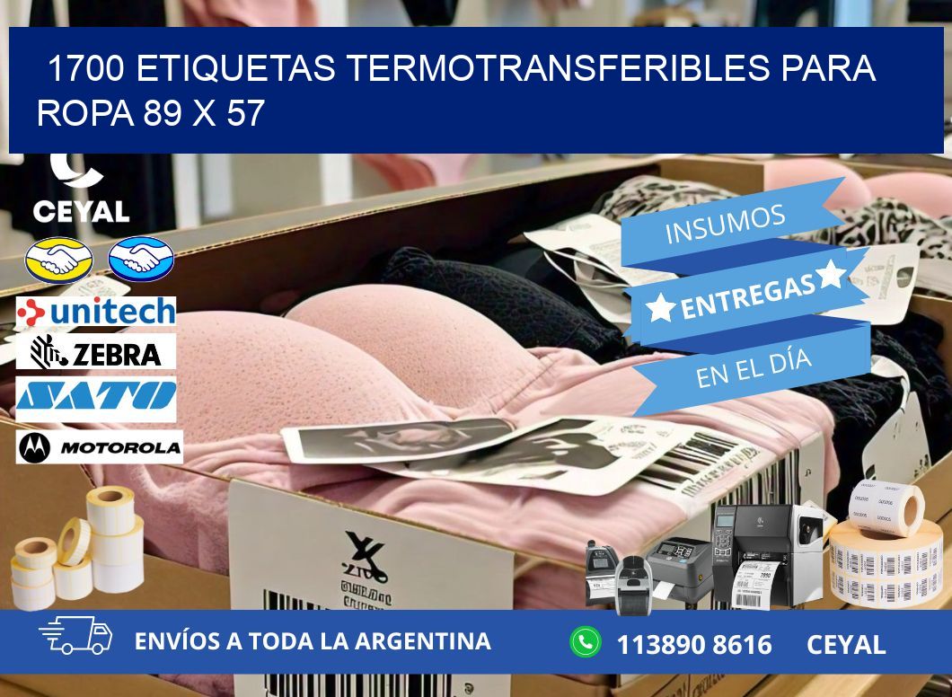 1700 ETIQUETAS TERMOTRANSFERIBLES PARA ROPA 89 x 57