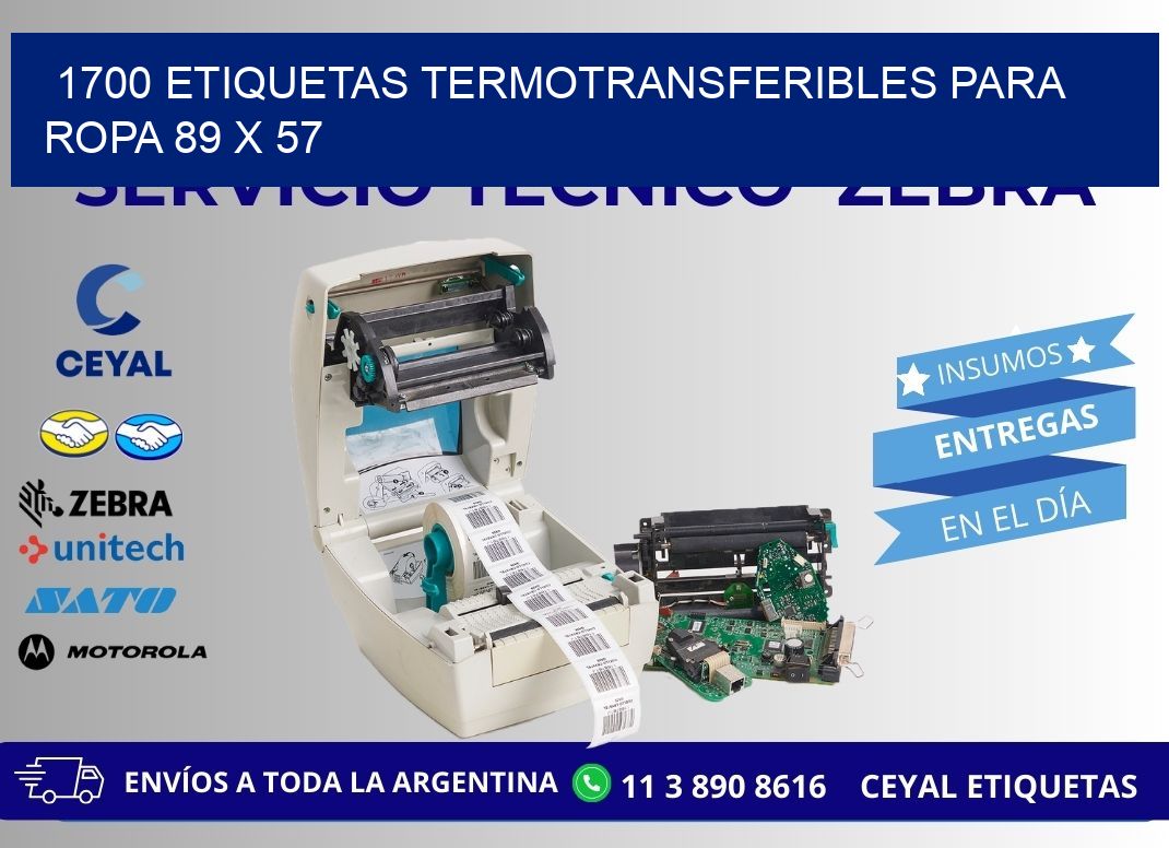 1700 ETIQUETAS TERMOTRANSFERIBLES PARA ROPA 89 x 57