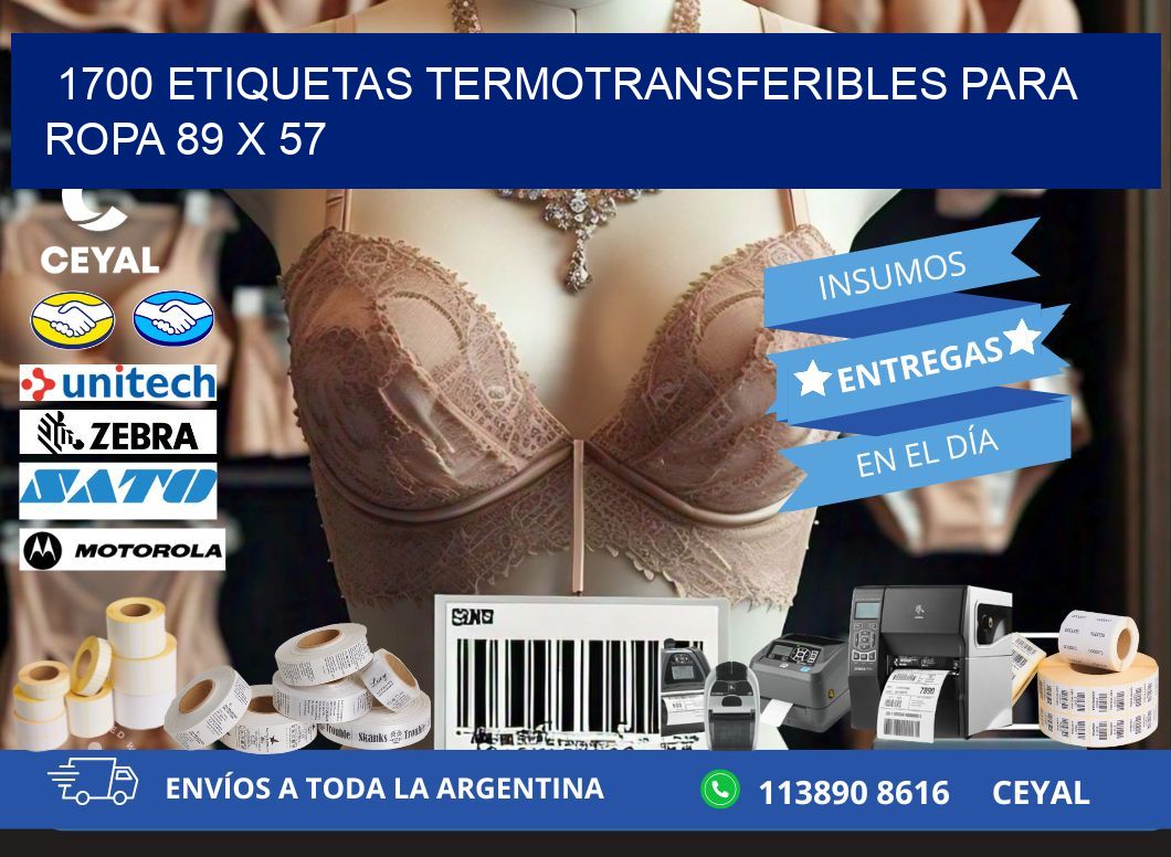 1700 ETIQUETAS TERMOTRANSFERIBLES PARA ROPA 89 x 57