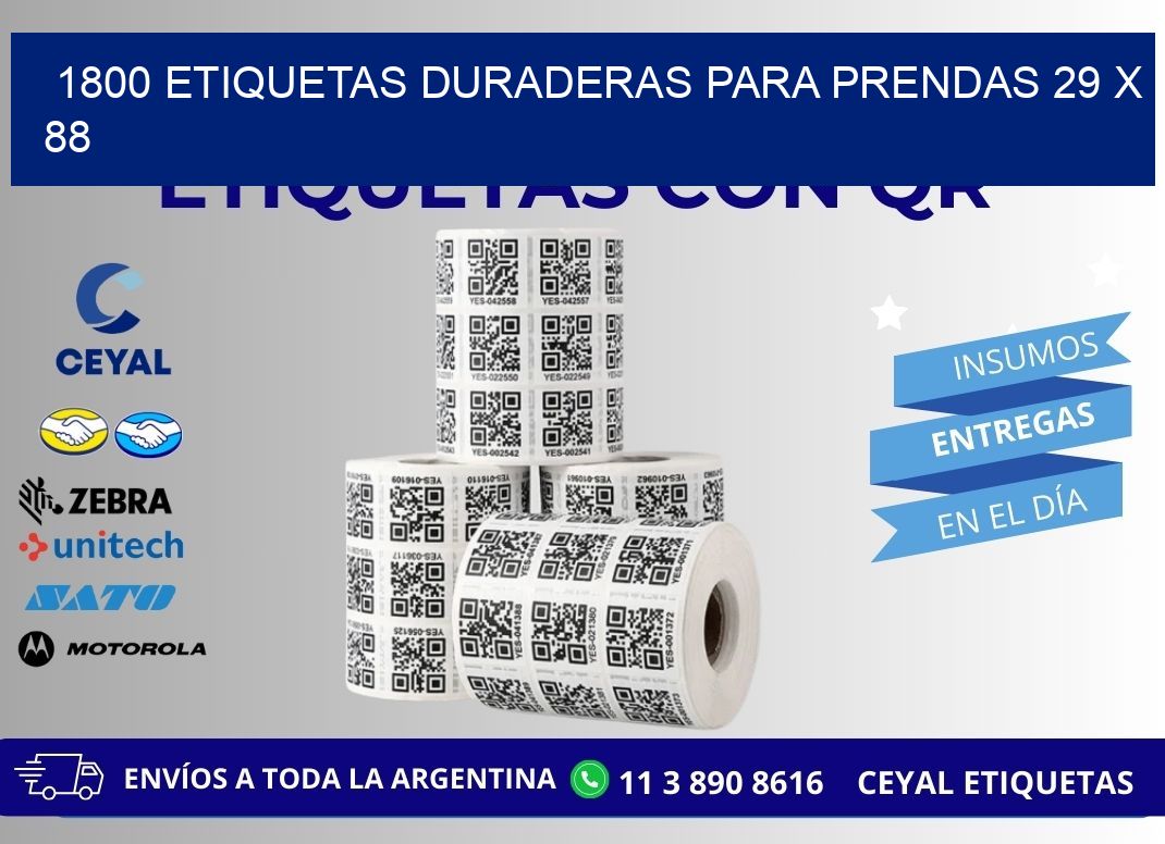 1800 ETIQUETAS DURADERAS PARA PRENDAS 29 x 88