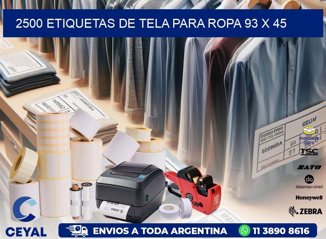 2500 ETIQUETAS DE TELA PARA ROPA 93 x 45