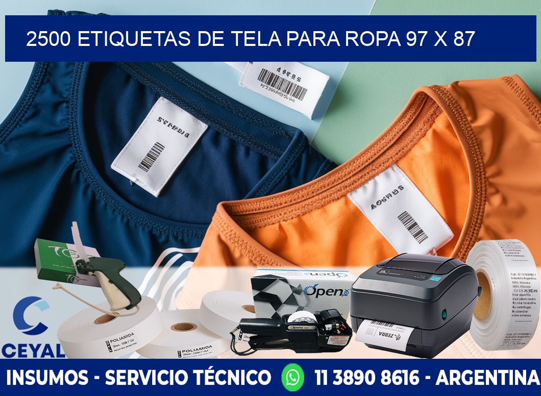 2500 ETIQUETAS DE TELA PARA ROPA 97 x 87