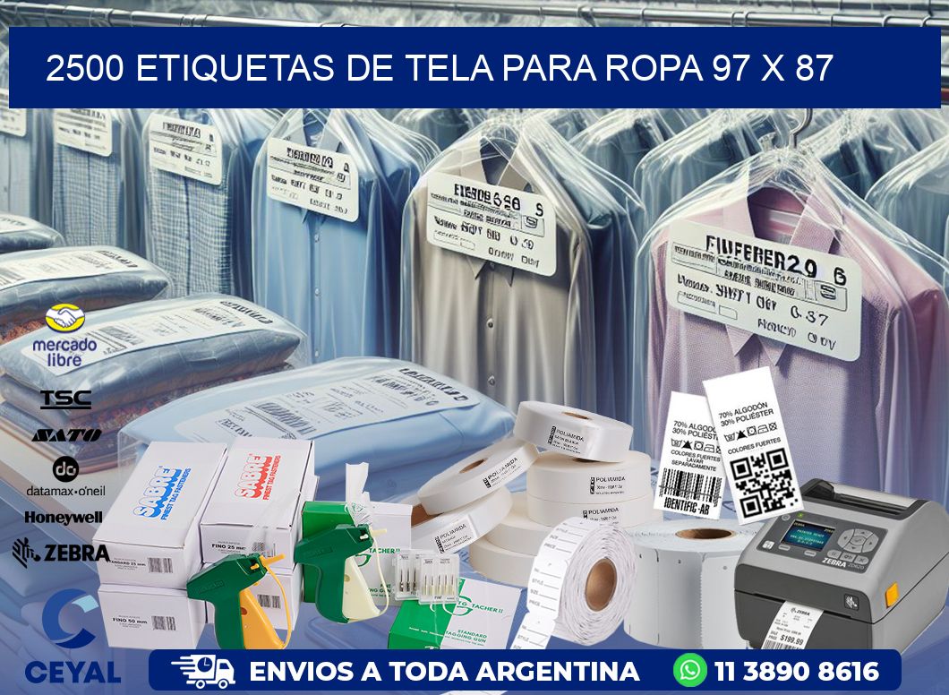 2500 ETIQUETAS DE TELA PARA ROPA 97 x 87