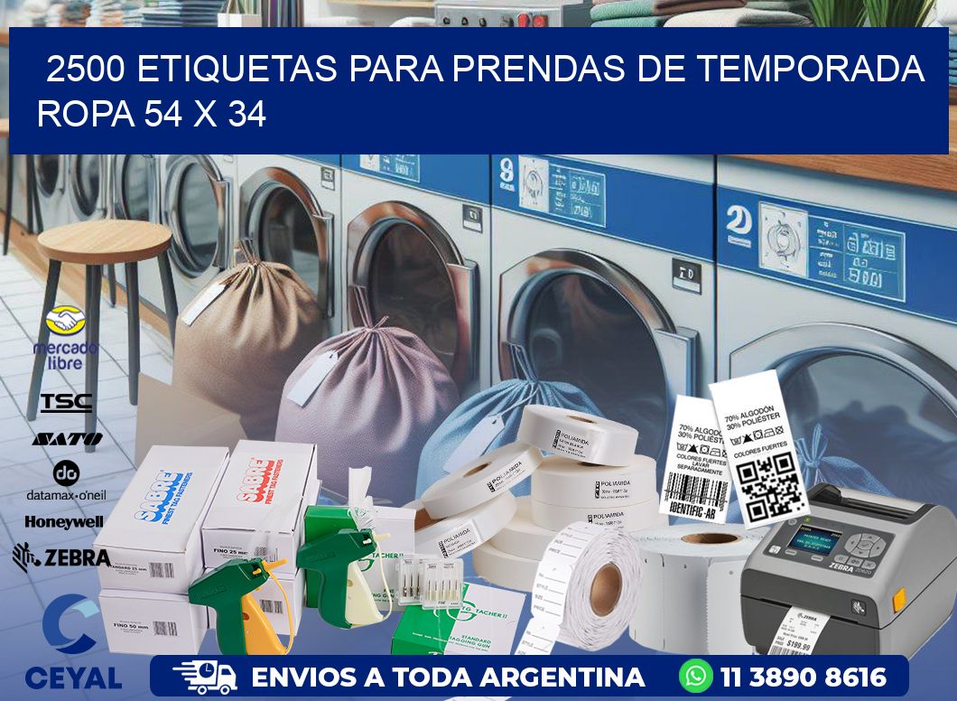 2500 ETIQUETAS PARA PRENDAS DE TEMPORADA ROPA 54 x 34